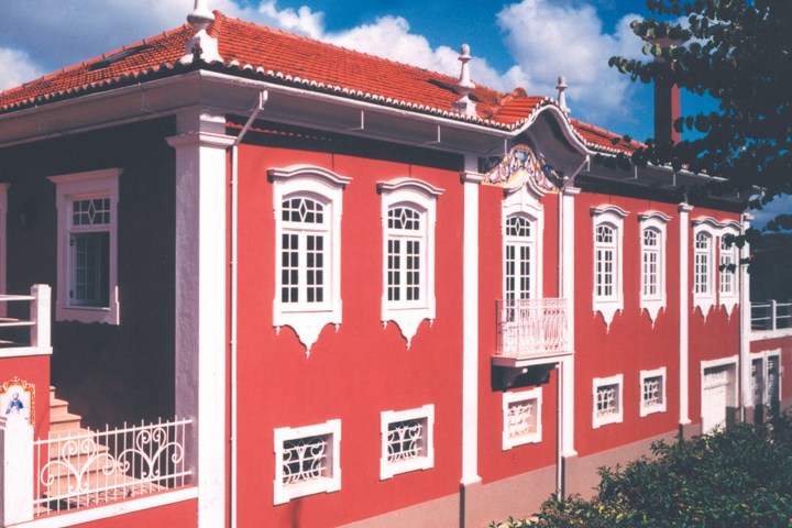 a close up of a brick building