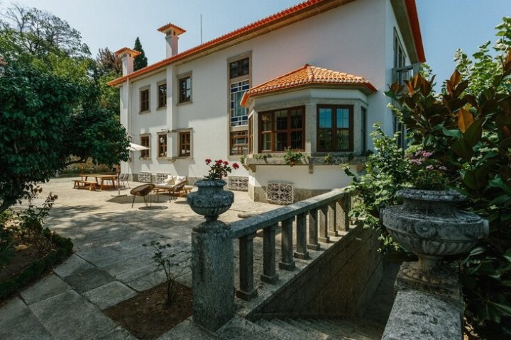 a small house in a garden